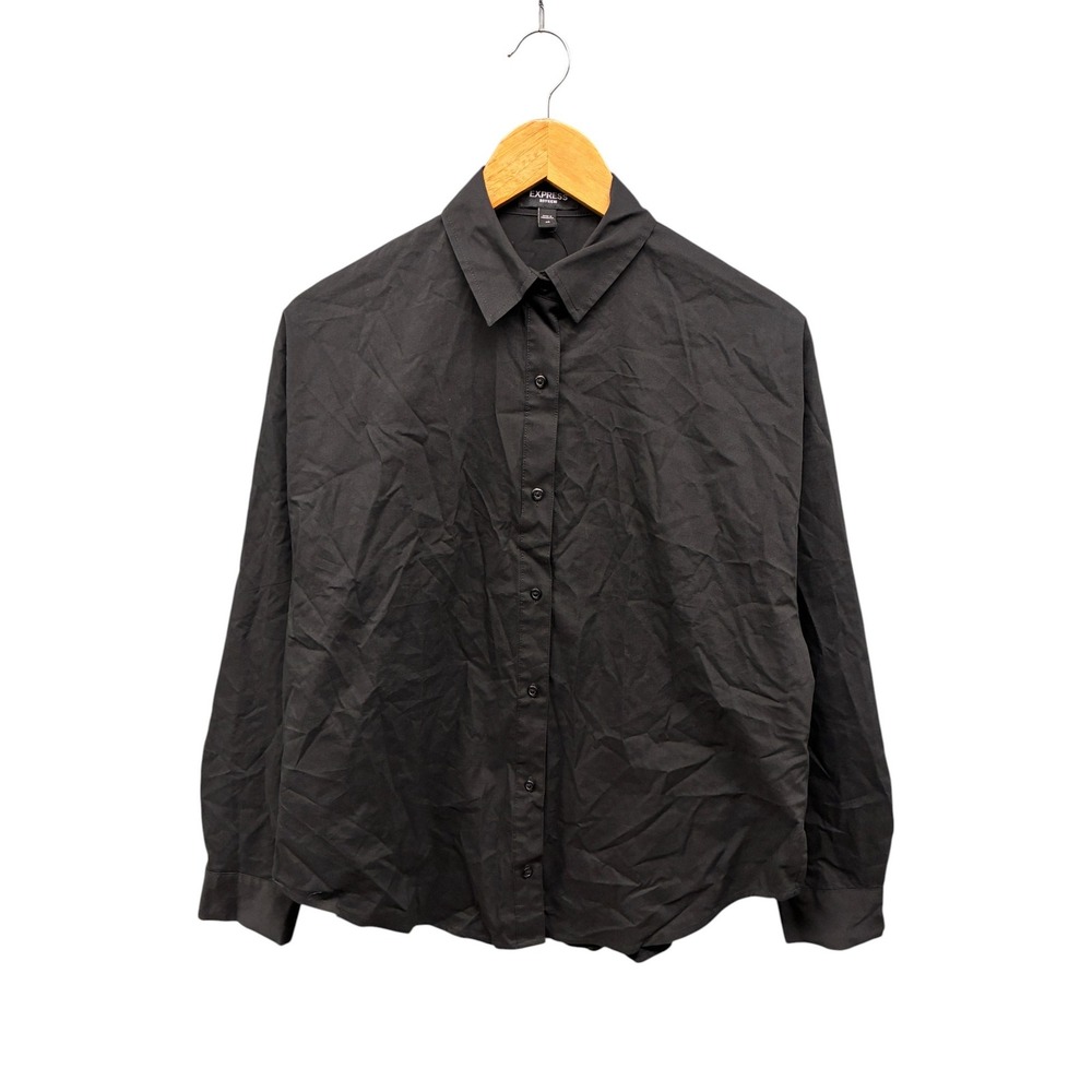 Express Boyfriend Black‎ Button-Down Shirt Women's XS NWT